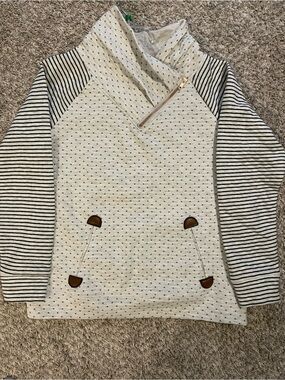 Maurices Gray & Navy Striped Pullover Sweatshirt NWOT